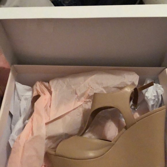 bp Shoes - BP. Nude Wedge Heel Sandals